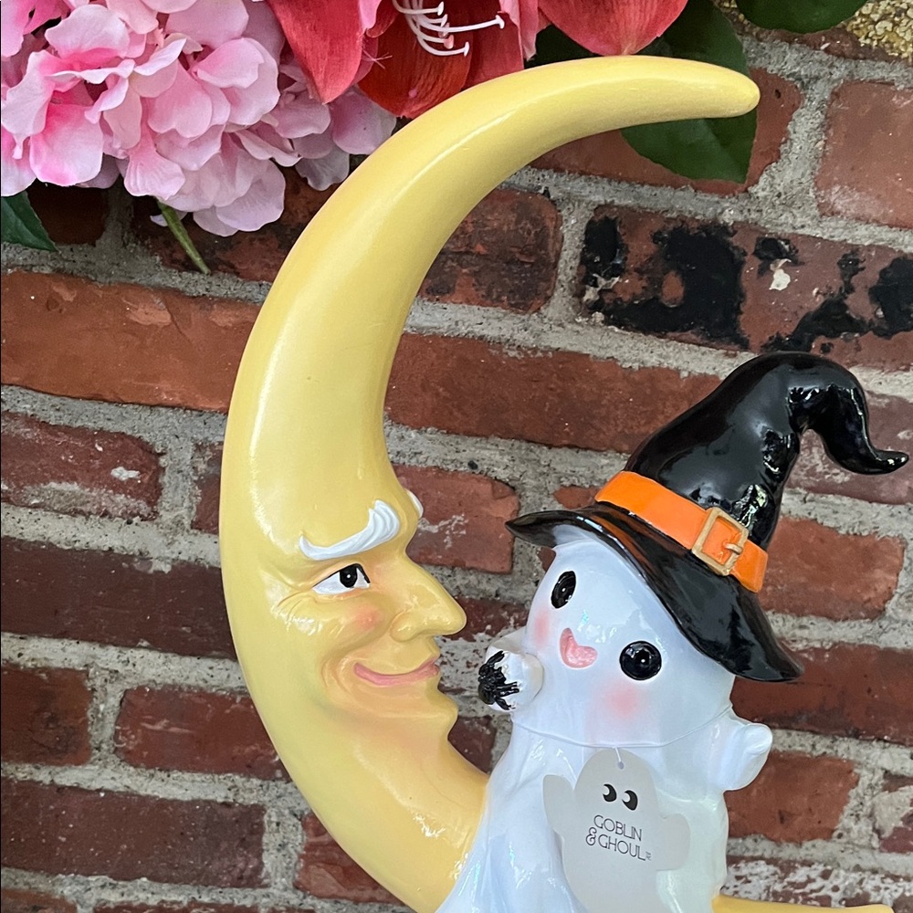 Crescent moon with ghost sitting on it - Picture 5 of 10